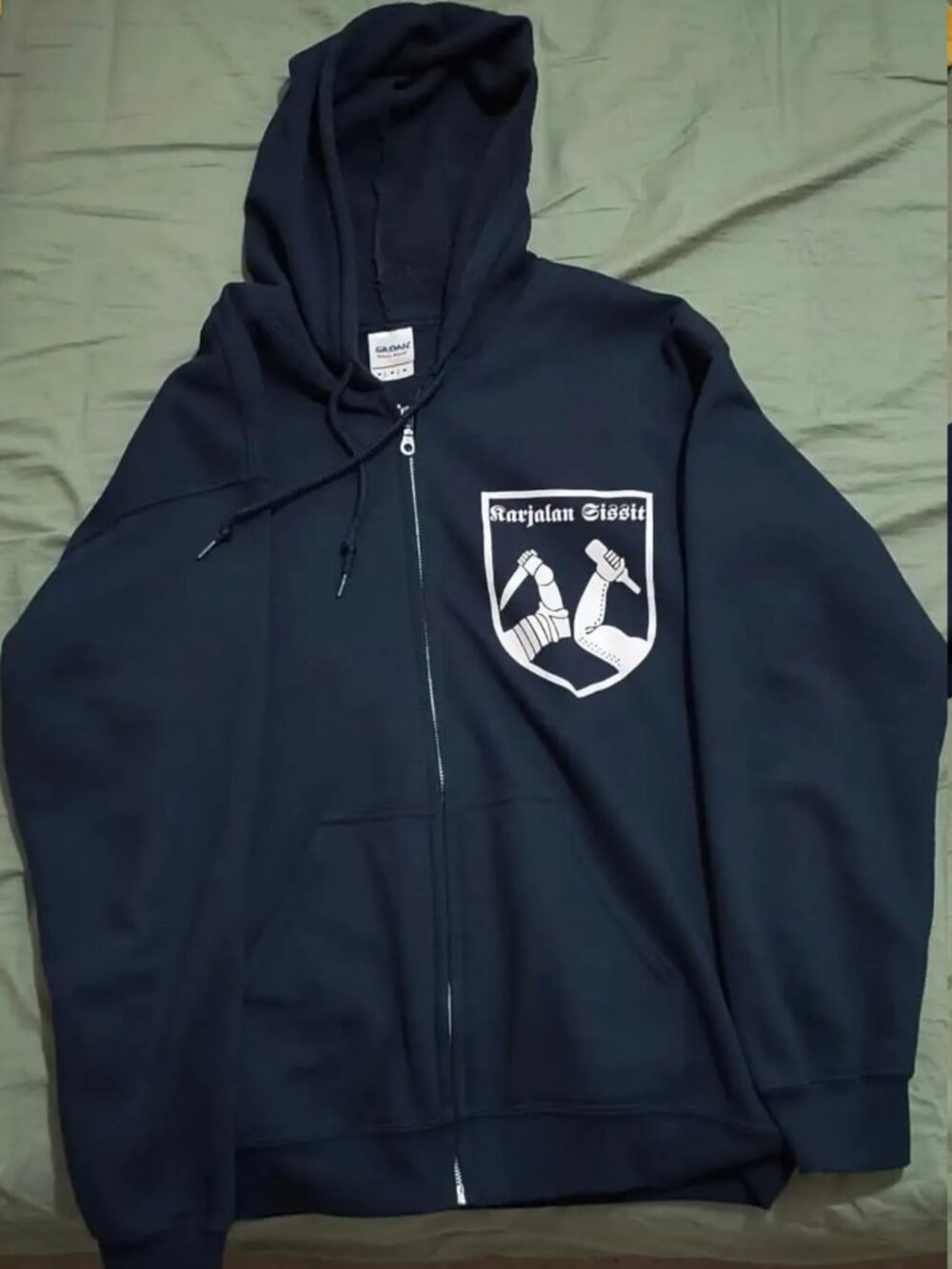 Vintage Karjalan Sissit hoodie M navy color gothic industrial dark ambient